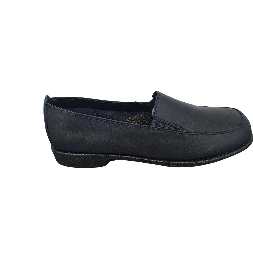 Hush Puppies Heaven Navy Leather Loafers Womens 9.5 EW H55537 Slip‎ On Shoes
